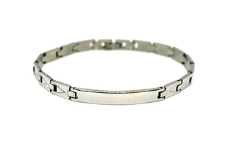 Bracciale Uomo Maglia a V con Triangoli con Piastria centrale