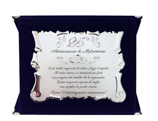 Targa per Venticinquesimo Anniversario di Matrimonio | Regalo 25esimo Nozze d'argento |