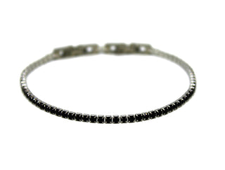 Bracciale Donna Tennis sottile Nero