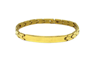 Bracciale Uomo Oro Maglie con motivo a Goccia con Piastrina