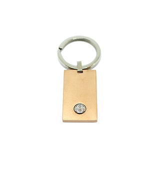 Portachiavi in Acciaio Rose Gold con Cerchio Silver e Cristalli