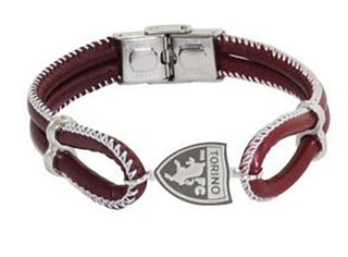 Bracciale Torino in similpelle granata con stemma