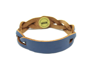 Bracciale Donna in Cuoio Blu a fascia Large