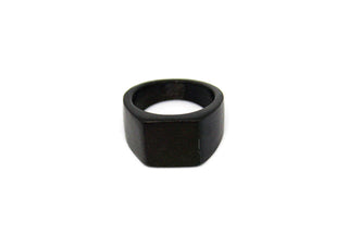 Anello Sigillo Quadrato Nero Opaco
