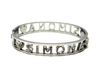 Bracciale Rigido Cristalli con nome Simona