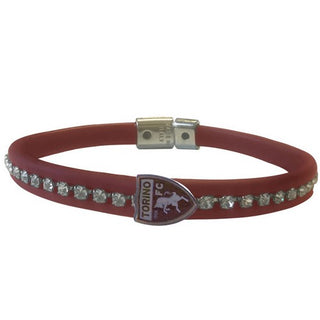 Bracciale Torino in silicone granata con cristalli