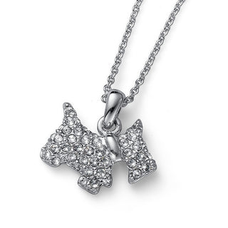 Collana cane rodio cristalli