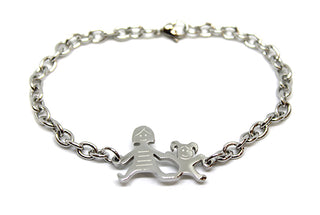Bracciale Famiglia Maglia a Catena con Mamma e Bimba