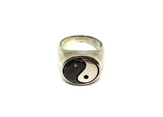 Anello Sigillo Ying e Yang grande