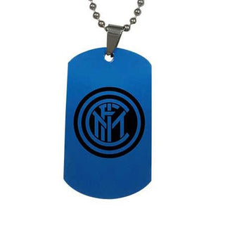 Collana Inter con piastrina blu