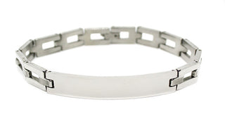 Bracciale Uomo Maglie bucate con Piastrina