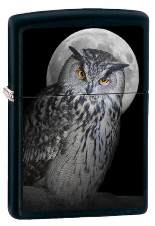 Accendino Zippo Silver con Gufo e Luna