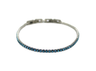 Bracciale Donna Tennis sottile Azzurro