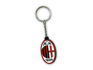 Portachiavi Milan con stemma in silicone