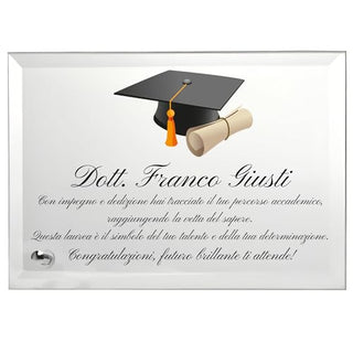 Targa in Cristallo Personalizzata Laurea | Regalo Laureato