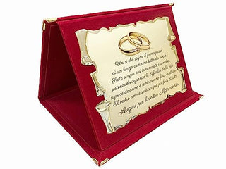 Targa Regalo per Matrimonio | Personalizza nomi testo dedica | Targa a pergamena su cofanetto velluto