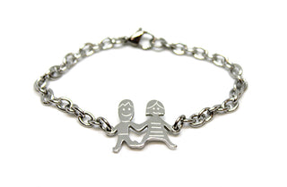 Bracciale Famiglia Maglia a Catena con Lui e Lei
