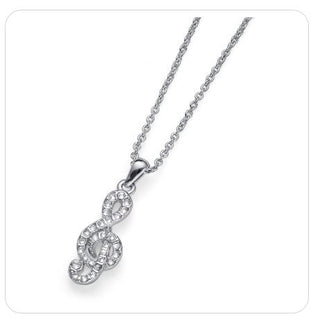 Collana chiave di violino con cristalli
