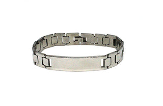 Bracciale Uomo Maglie Quadrate con Piastrina