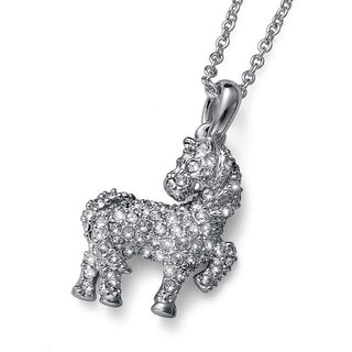 Collana cavallo rodio cristalli
