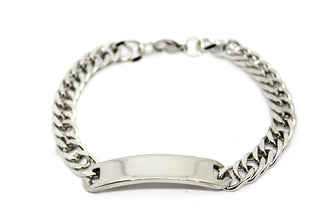Bracciale Uomo Maglia a Catena con Piastrina grande