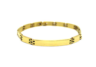 Pulsera de Hombre en Oro con Eslabones Rectangulares y Placa