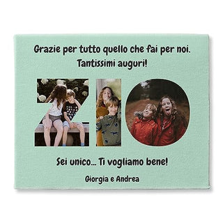 Generico Quadretto Personalizzato con Fotografie per lo Zio | Tela Zio con Foto | Idea regalo per Compleanno | Stampa su tela in cotone Personalizzata