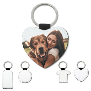 Portachiavi con Foto | Portachiavi personalizzato a cuore | Keychain Rettangolare | Stampabile Tondo | Custom T-shirt