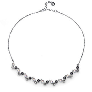 Collar con piedras redondas blancas y negras
