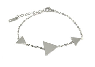 Bracciale Donna Maglia a Catena fine con tre Triangoli