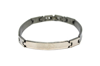 Bracciale Uomo Maglie ad H con Piastrine