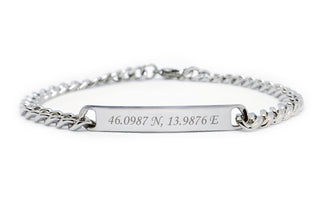 Braccialetto Incisione Uomo o Donna Personalizzabile | Bracciale Catena con piastrina personalizzato in acciaio inossidabile