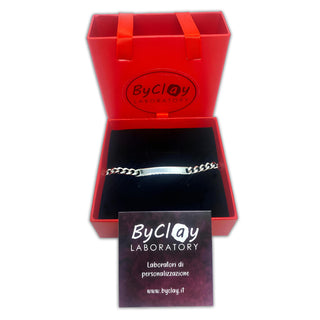 Braccialetto Incisione Uomo o Donna Personalizzabile | Bracciale Catena con piastrina personalizzato in acciaio inossidabile