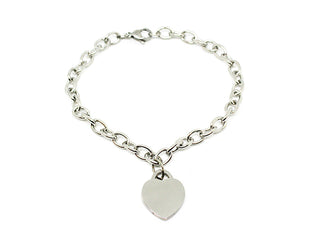 Pulsera de eslabones de cadena para mujer con colgante de corazón