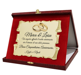 Targa Regalo Anniversario Matrimonio con dedica Elegante