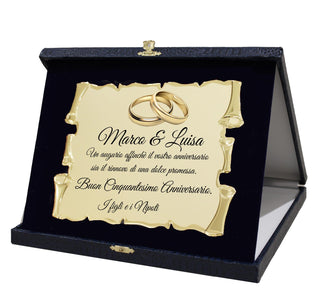 Targa Regalo Anniversario Matrimonio con dedica Elegante