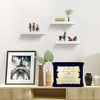 Targa per Quarantesimo Anniversario di Matrimonio | Congratulazioni 40° Anniversario di Nozze | Regalo Nozze di rubino | Pergamena Oro su Cofanetto Blu