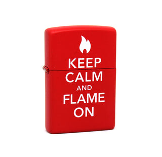 Accendino Zippo Rosso con scritta Keep Calm Bianca