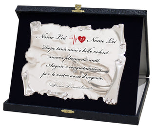 Targa 25esimo Anniversario di Matrimonio | Regalo Nozze d'Argento personalizzata | Nomi e dedica personalizzabili