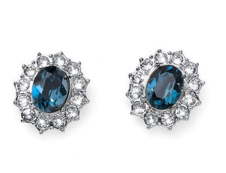 Orecchini regali in rodio blu
