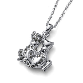 Collana coppia gatti love rodio
