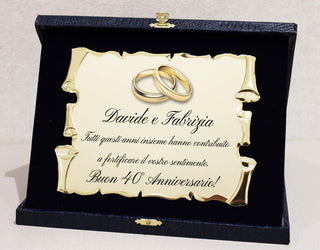 Targa Regalo Anniversario Matrimonio con dedica Elegante
