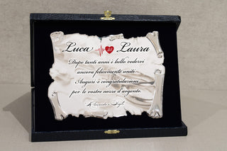 Targa 25esimo Anniversario di Matrimonio | Regalo Nozze d'Argento personalizzata | Nomi e dedica personalizzabili
