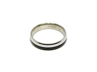 Anello Stondato Acciaio e Nero
