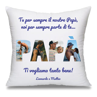 Generico Cuscino 40x40 cm Personalizzato per Papà | Cuscino Papà con Foto | Idea regalo per Festa del Papà o Compleanno | Cuscino con Stampa con Retro colorato