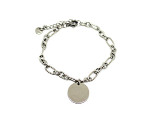 Bracciale Donna Maglia a Catena alternata con Charm Tondo