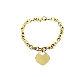 Bracciale Donna Gold Maglia a Catena con Charm Cuore