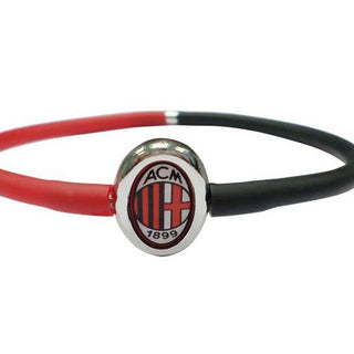 Bracciale Milan in silicone rosso e nero