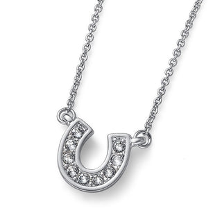 Collar de cristal de rodio en forma de herradura
