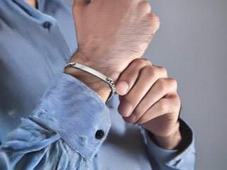 Braccialetto Incisione Uomo o Donna Personalizzabile | Bracciale Catena con piastrina personalizzato in acciaio inossidabile